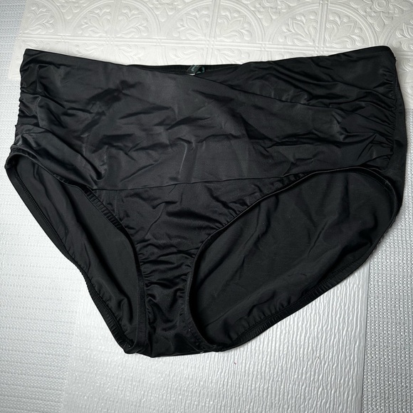 Aqua Green Swimsuit Bikini Bottom Ruched Sides Black XL - Picture 4 of 11